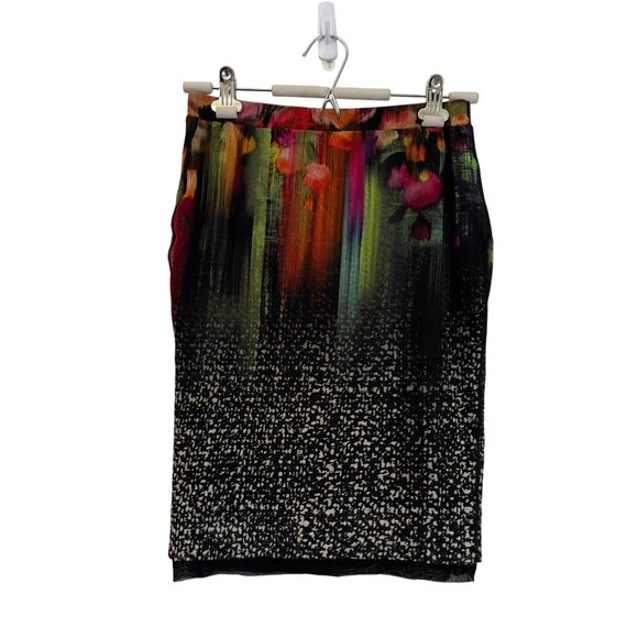 FUZZI Jean Paul Gaultier Artsy Y2K Floral Mesh Bodycon Skirt Womens Size Medium - Picture 3 of 4
